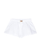 Pantaloncini Sangalo per neonata Versace Kids bianco con elastico in vita - Rubino Kids