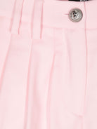 Pantaloncini sartoriali a vita alta per bambina Balmain Kids rosa con passanti per cintura - Rubino Kids