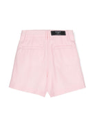 Pantaloncini sartoriali a vita alta per bambina Balmain Kids rosa con passanti per cintura - Rubino Kids