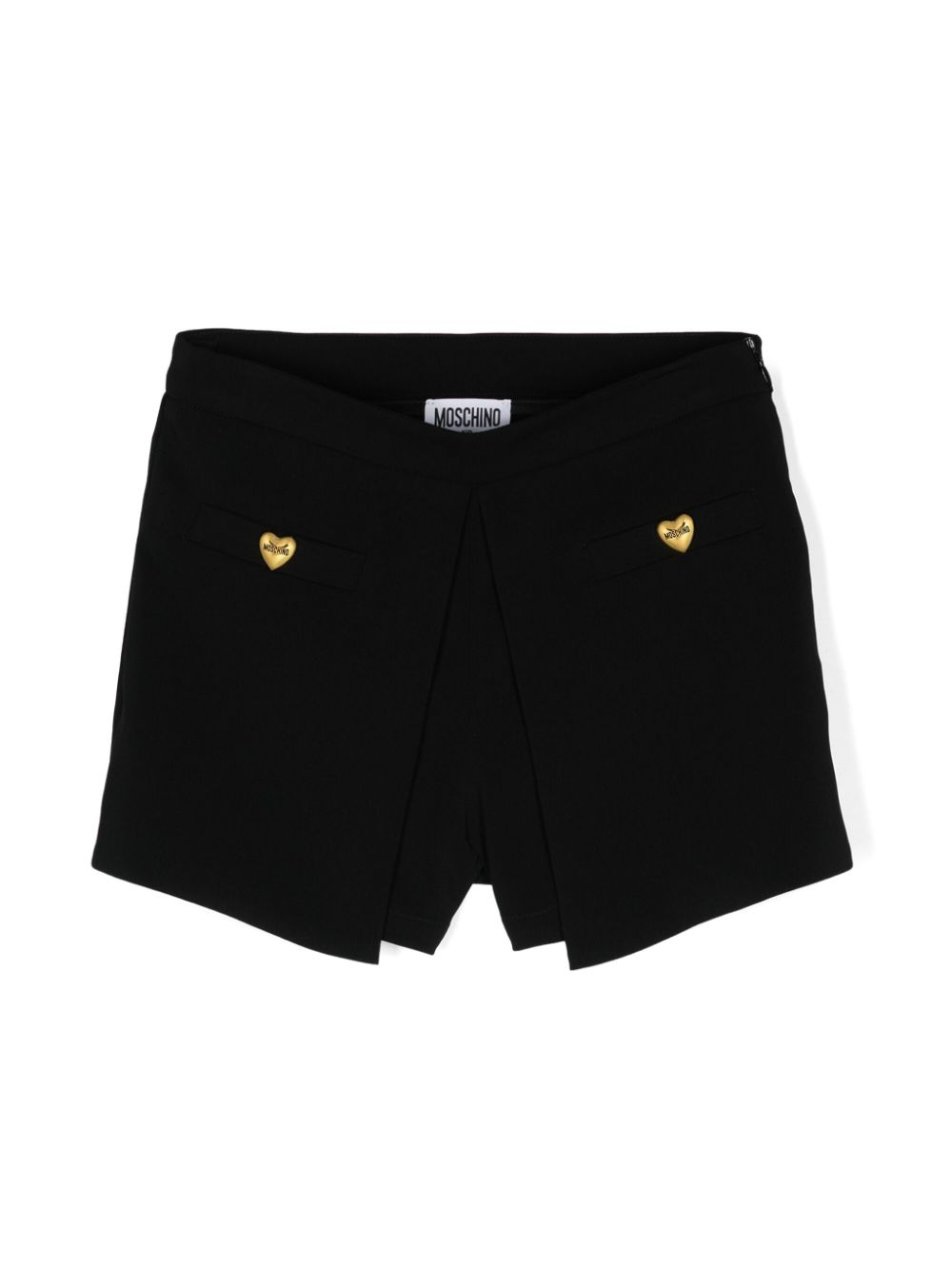 Pantaloncini sartoriali per bambina Moschino Kids nero a vita media - Rubino Kids