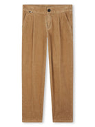 Pantaloni a coste per bambino BOSS Kidswear beige con vita elasticizzata sul retro - Rubino Kids