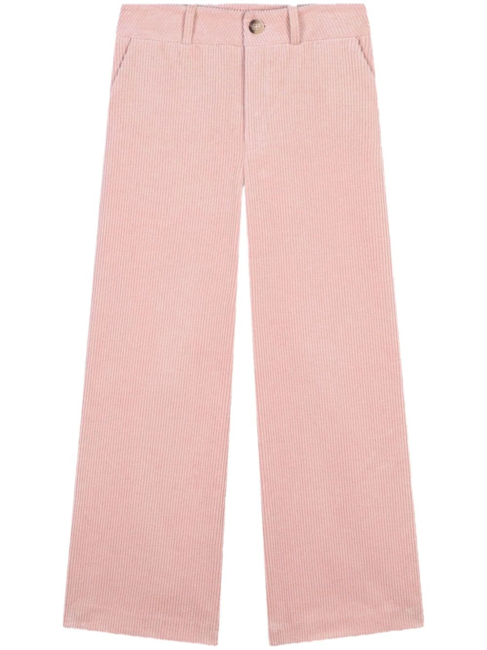 Pantaloni a gamba ampia per bambina Chloé Kids rosa con passanti - Rubino Kids