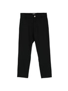 Pantaloni a gamba dritta per bambino Balmain Kids nero con toppa con logo sul retro - Rubino Kids