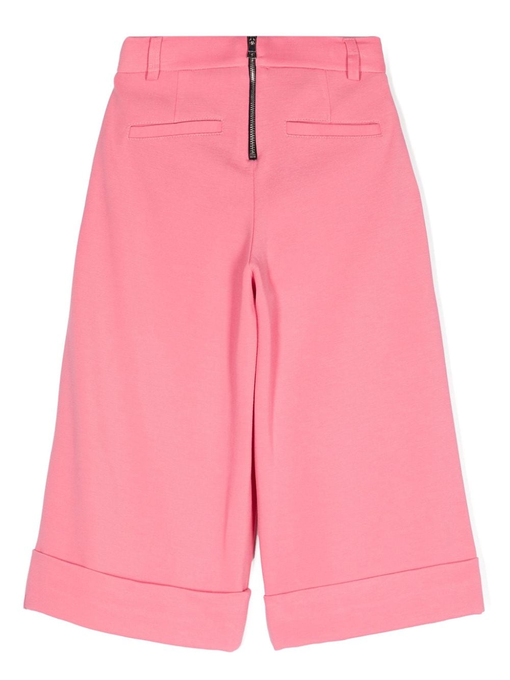 Pantaloni a gamba larga con pieghe per bambina Balmain Kids rosa con orlo risvoltato - Rubino Kids