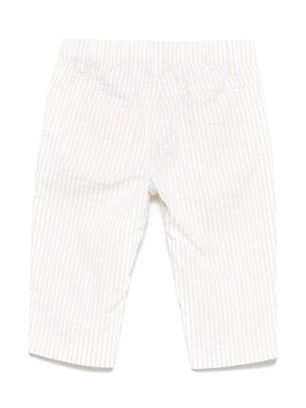 Pantaloni a righe per neonata Moschino Kids beige con passanti - Rubino Kids