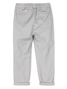 Pantaloni a spina di pesce per bambino Brunello Cucinelli Kids grigio con dettagli con pieghe - Rubino Kids