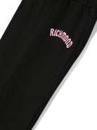 Pantaloni a zampa con logo ricamato - Rubino Kids