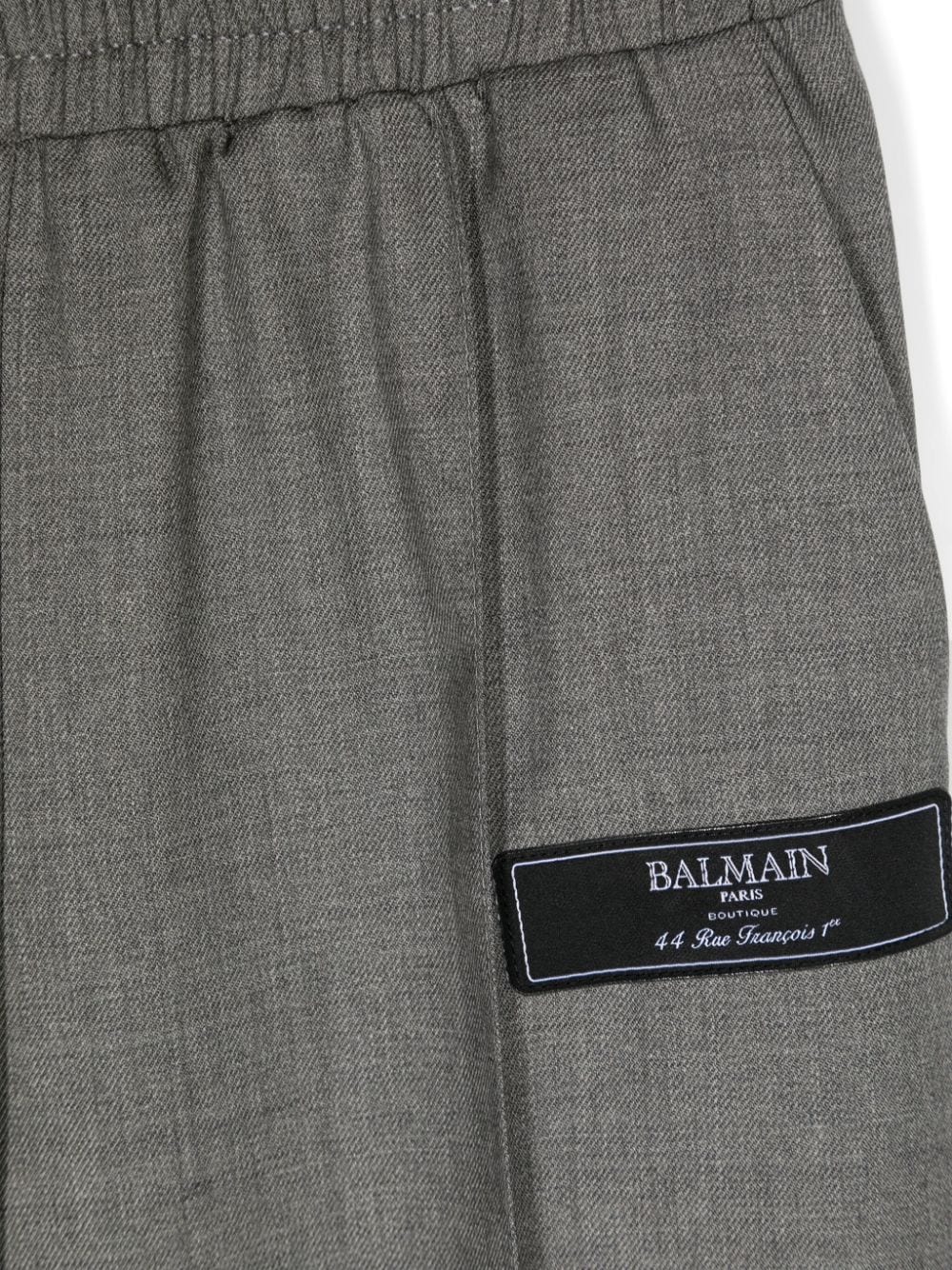 Pantaloni affusolati a vita media per bambino Balmain Kids grigio con elastico in vita - Rubino Kids