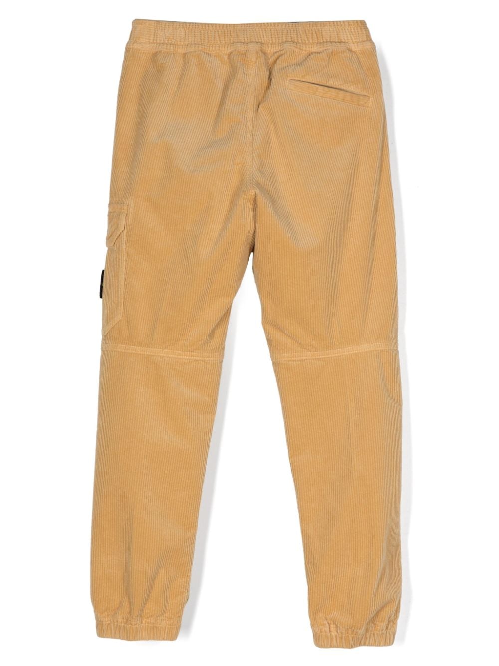 Pantaloni affusolati con applicazione Compass per bambino Stone Island Junior beige con velluto a coste - Rubino Kids