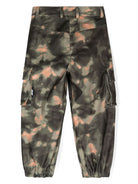 Pantaloni affusolati con stampa camouflage per bambino MSGM Kids verde con passanti - Rubino Kids