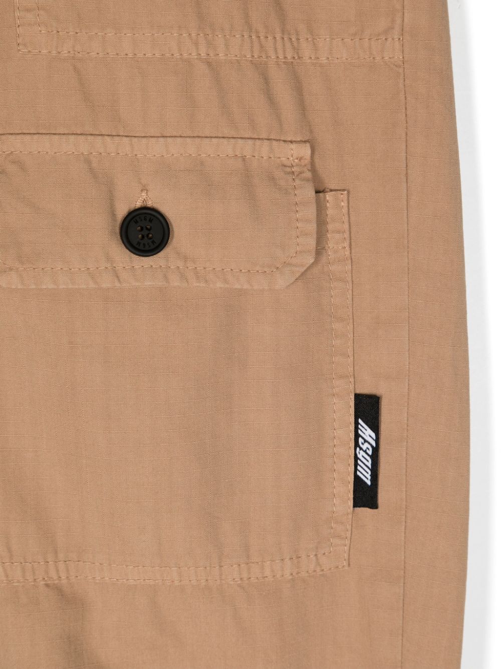 Pantaloni affusolati ripstop per bambino MSGM Kids beige con passanti - Rubino Kids