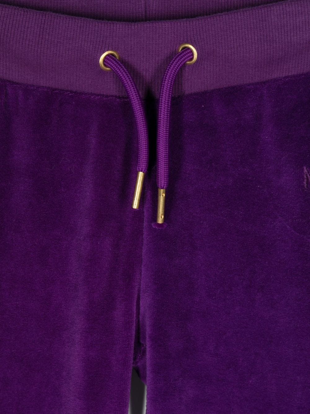 Pantaloni Annie per bambina Molo viola con logo sulla gamba - Rubino Kids