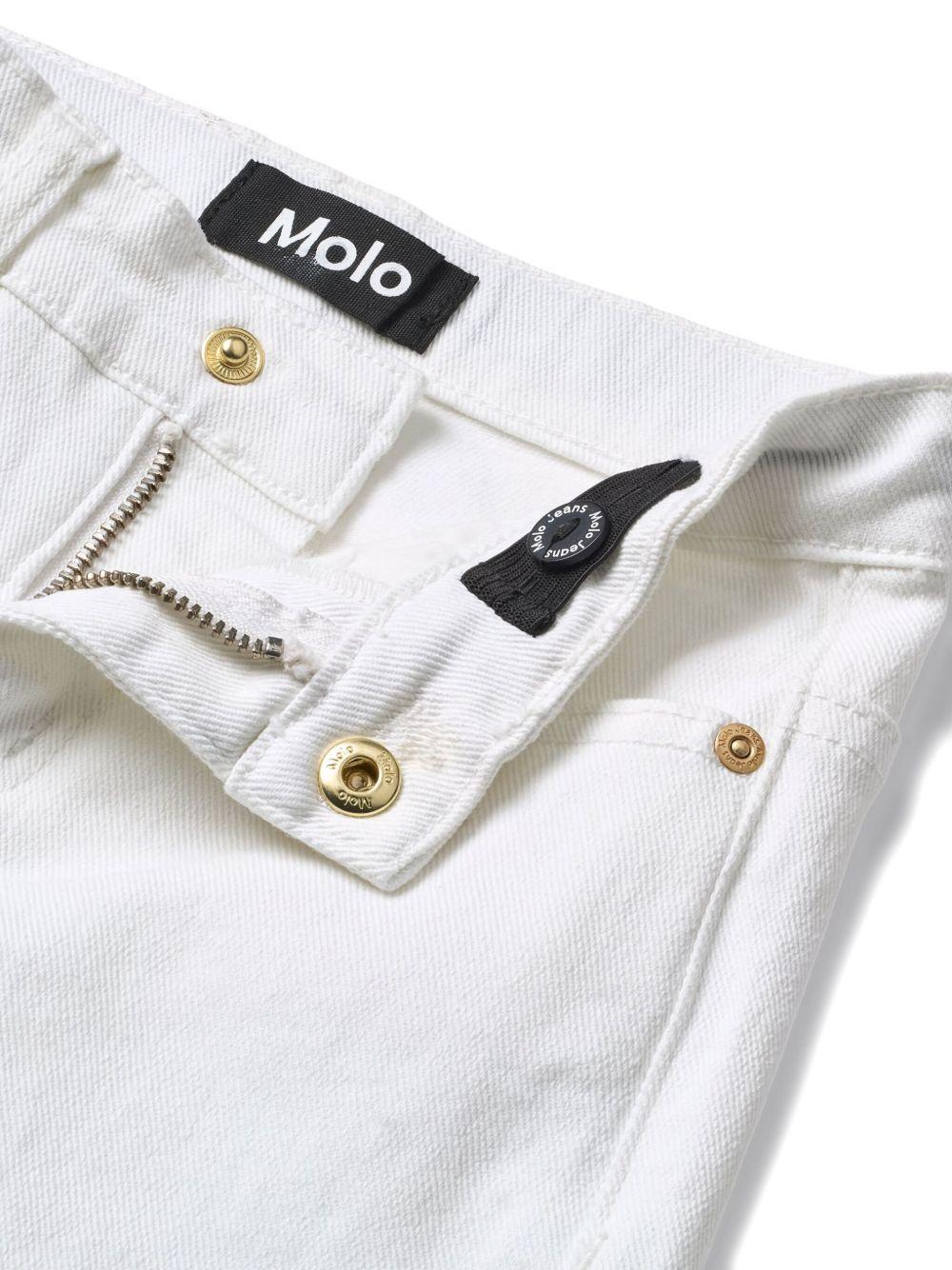 Pantaloni Ava per bambina Molo bianchi con rifinitura con occhielli - Rubino Kids