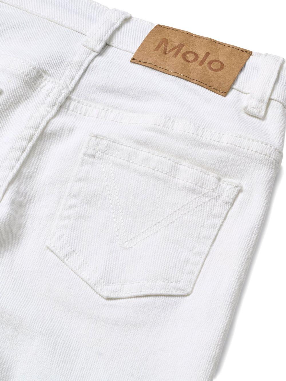 Pantaloni Ava per bambina Molo bianchi con rifinitura con occhielli - Rubino Kids