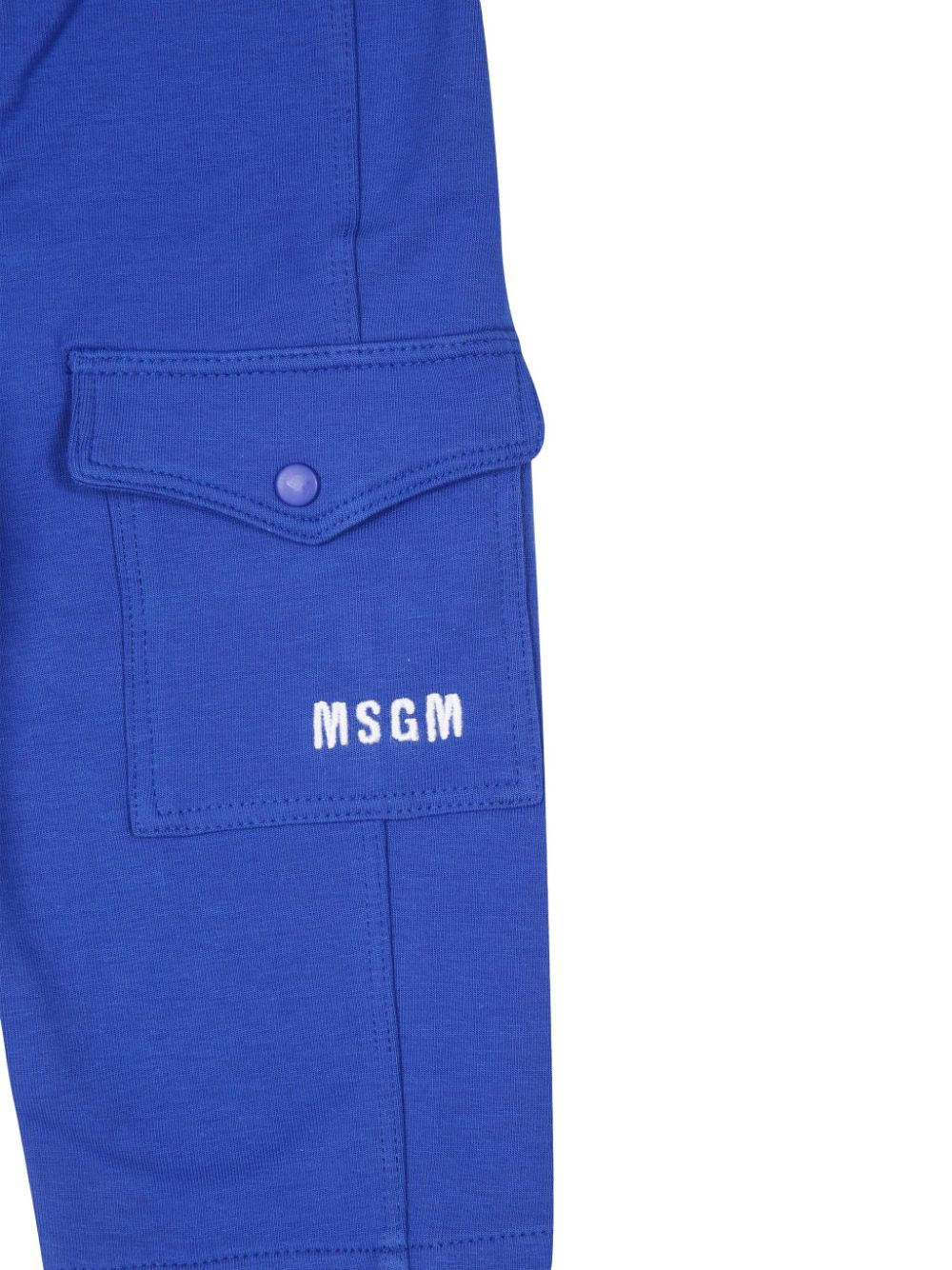 Pantaloni blu per neonato con ricamo logo frontale MSGM Kids - Rubino Kids