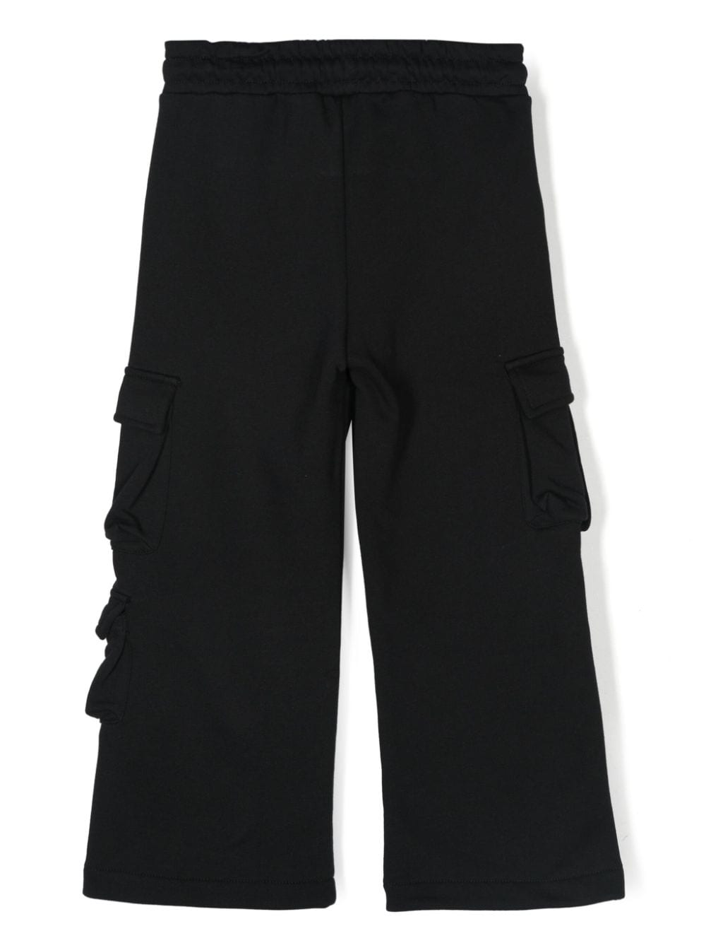 Pantaloni cargo in jersey per bambina MSGM Kids nero con gamba larga - Rubino Kids