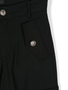 Pantaloni cargo in lana vergine per bambino Balmain Kids nero con gamba dritta - Rubino Kids