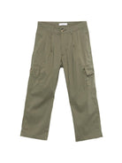 Pantaloni cargo per bambino Paolo Pecora Kids verde con tasche abbottonate - Rubino Kids