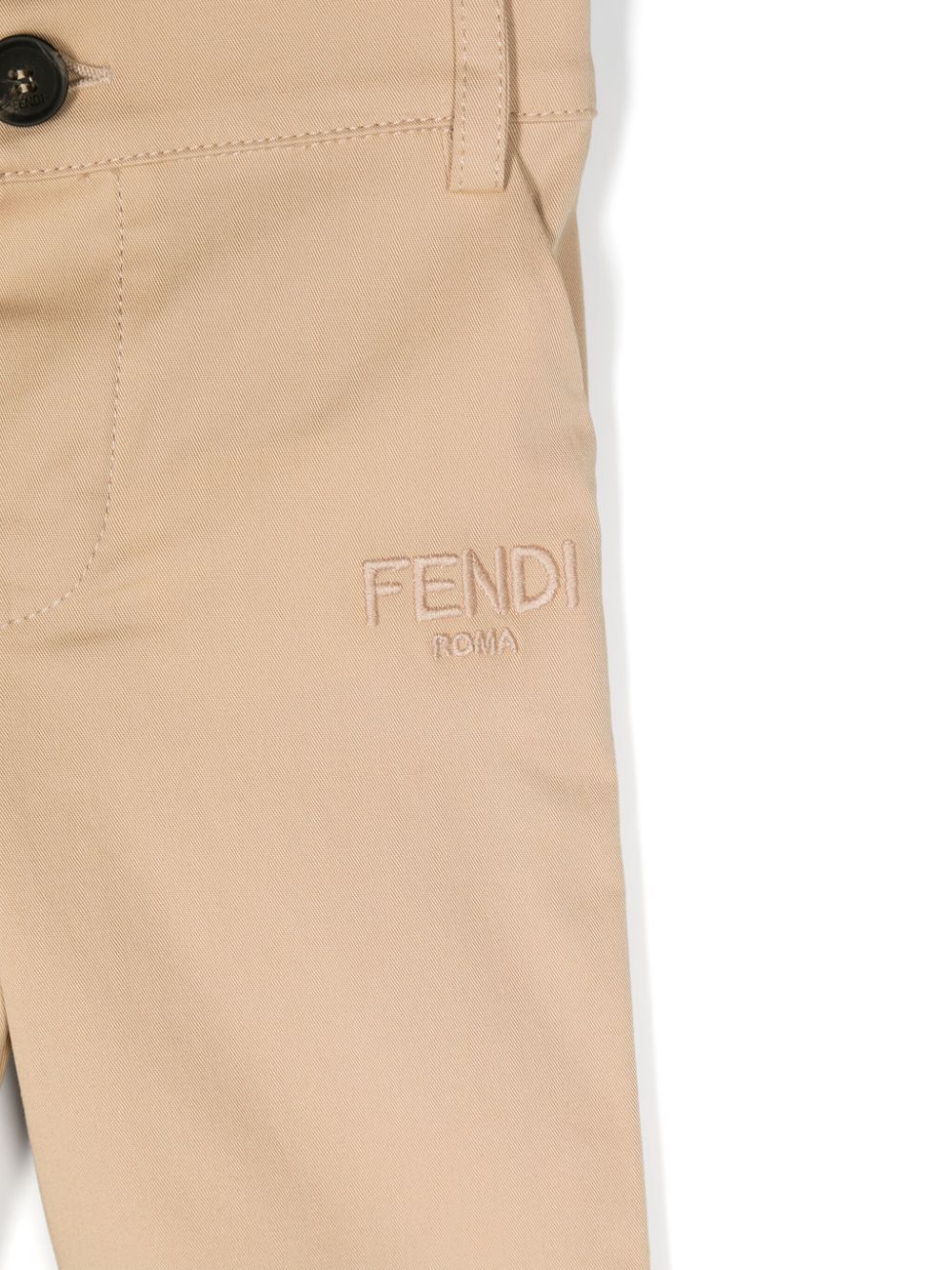 Pantaloni classici per neonato Fendi Kids beige con zip - Rubino Kids