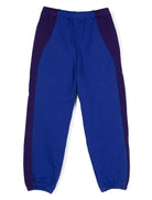 Pantaloni color block per bambino Bobo Choses blu con toppa con logo sul davanti - Rubino Kids