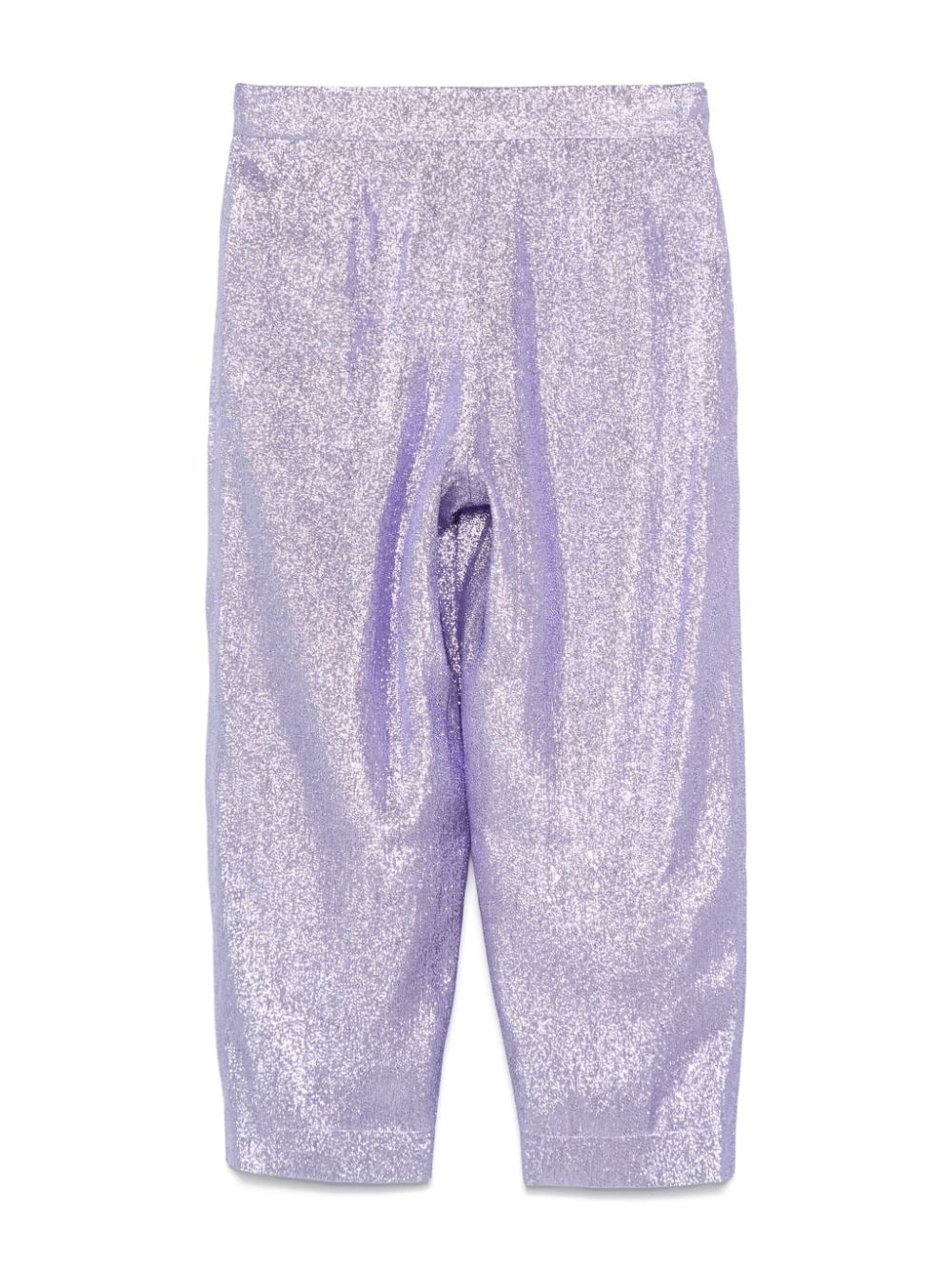 Pantaloni con finitura metallizzata per bambina Stella McCartney Kids viola con gamba affusolata - Rubino Kids