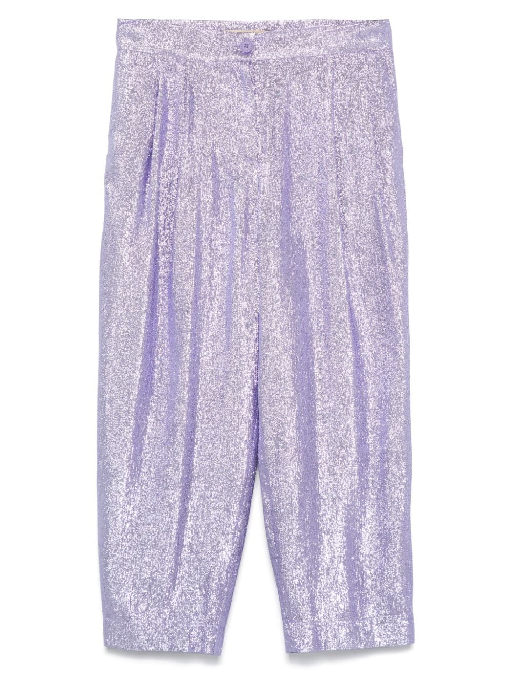 Pantaloni con finitura metallizzata per bambina Stella McCartney Kids viola con gamba affusolata - Rubino Kids