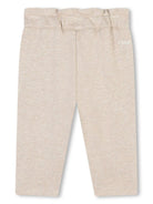 Pantaloni con fiocco per neonato Chloé Kids beige con taglio straight - Rubino Kids