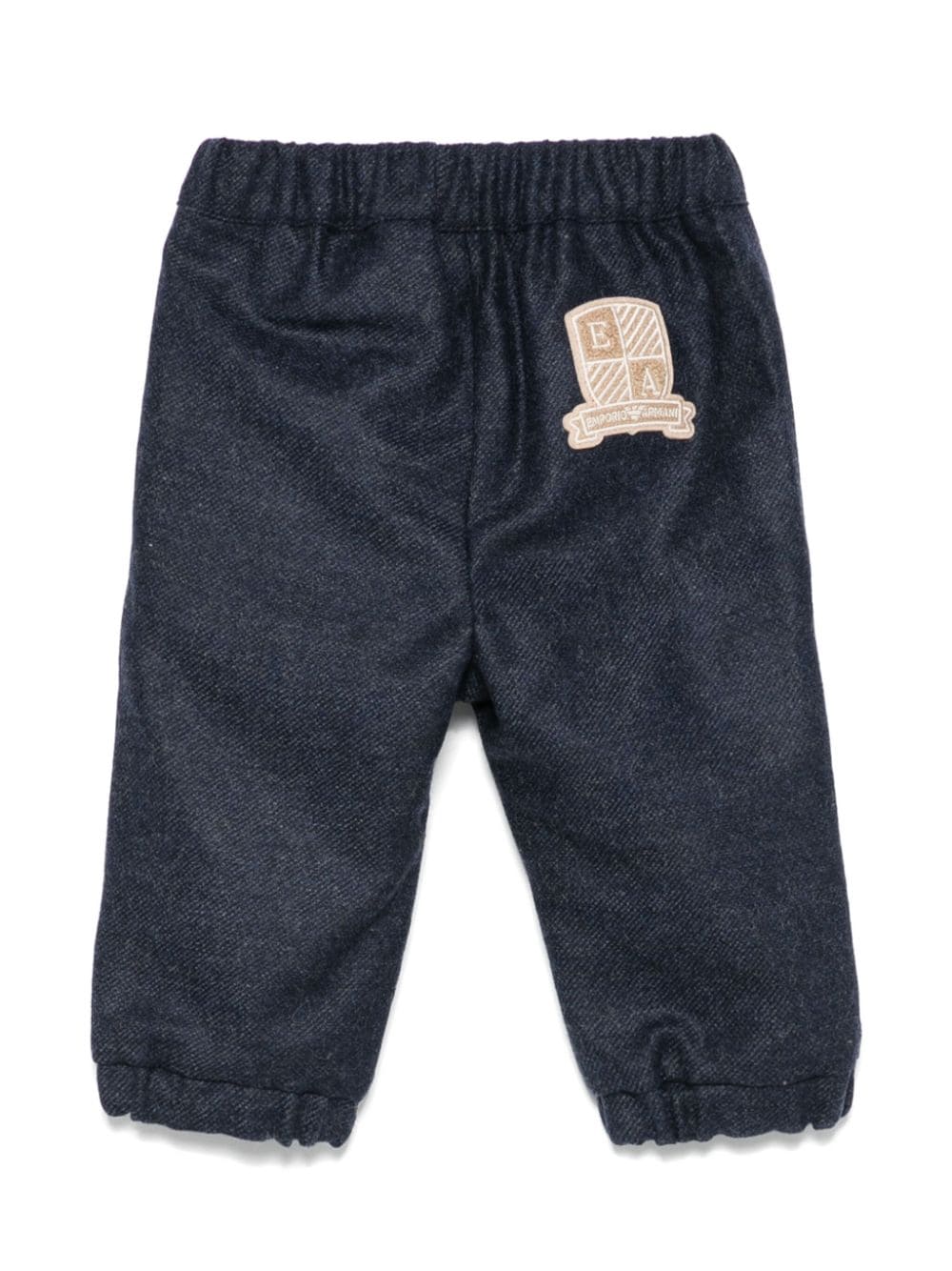 Pantaloni con logo - toppa per neonato Emporio Armani Kids blu con elastico in vita - Rubino Kids