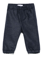 Pantaloni con logo - toppa per neonato Emporio Armani Kids blu con elastico in vita - Rubino Kids