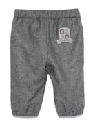 Pantaloni con logo - toppa per neonato Emporio Armani Kids grigio con elastico in vita - Rubino Kids