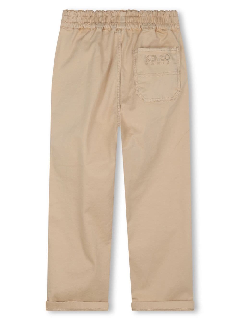 Pantaloni con ricamo per bambino Kenzo Kids beige con logo sul retro - Rubino Kids