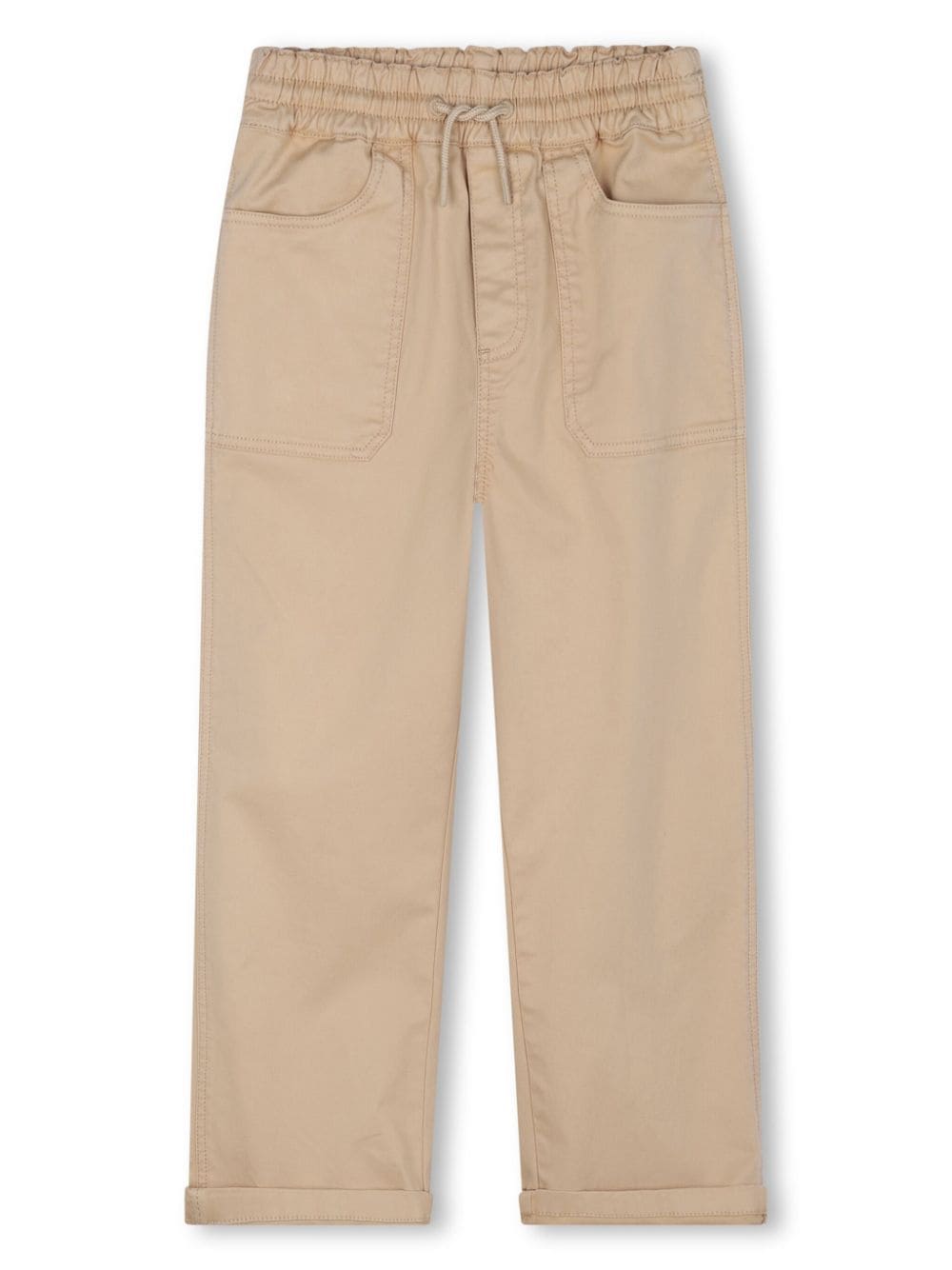 Pantaloni con ricamo per bambino Kenzo Kids beige con logo sul retro - Rubino Kids