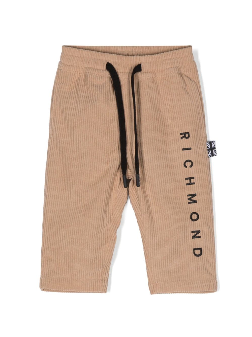 Pantaloni con ricamo per neonato John Richmond Junior beige con velluto a coste - Rubino Kids