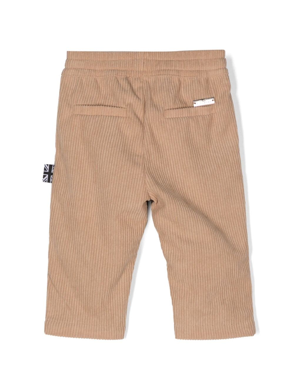 Pantaloni con ricamo per neonato John Richmond Junior beige con velluto a coste - Rubino Kids