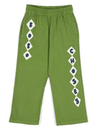 Pantaloni con stampa logo per bambino Bobo Choses verde con elastico in vita - Rubino Kids