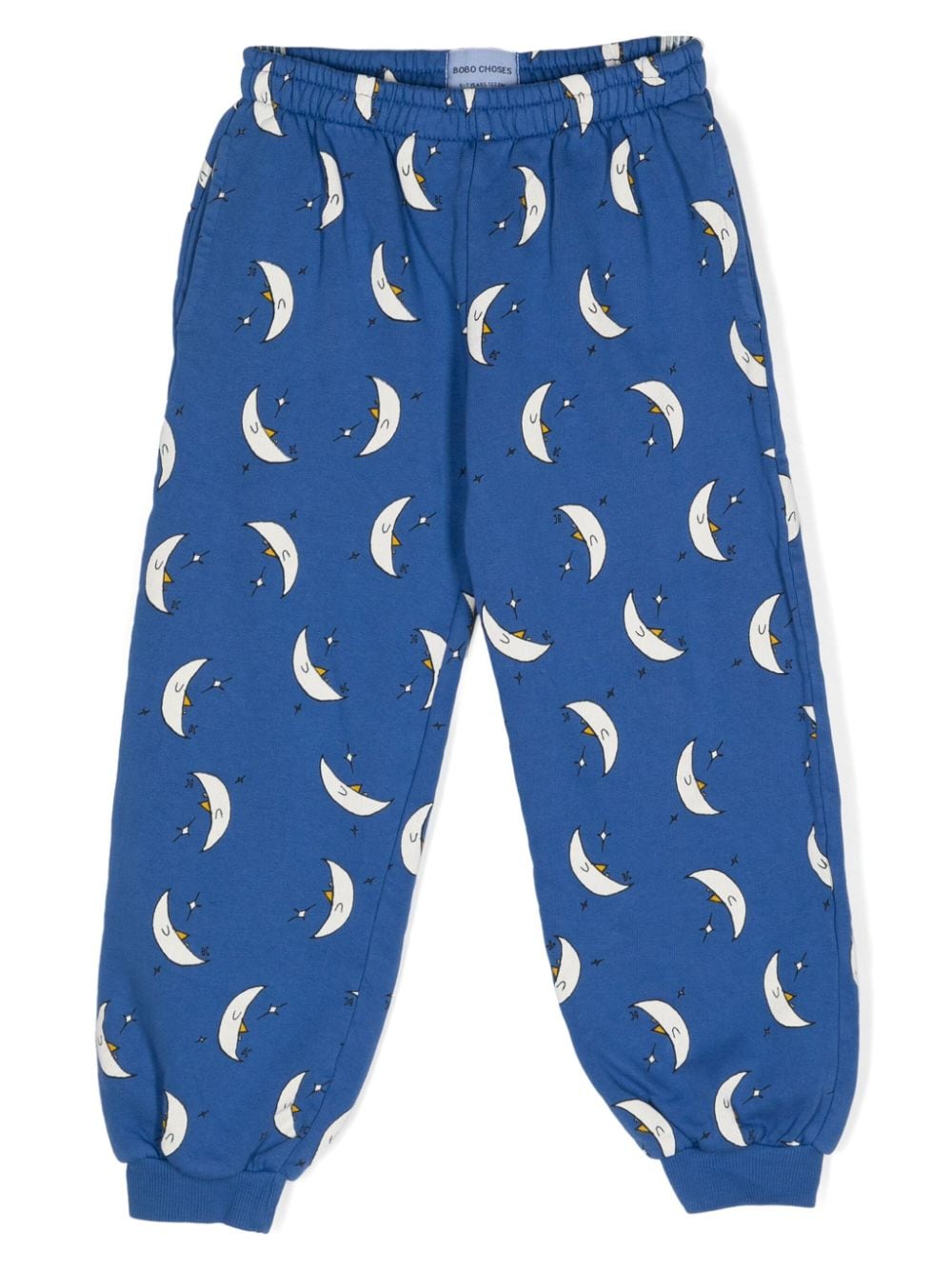 Pantaloni con stampa lunare per bambino Bobo Choses blu con gamba affusolata - Rubino Kids