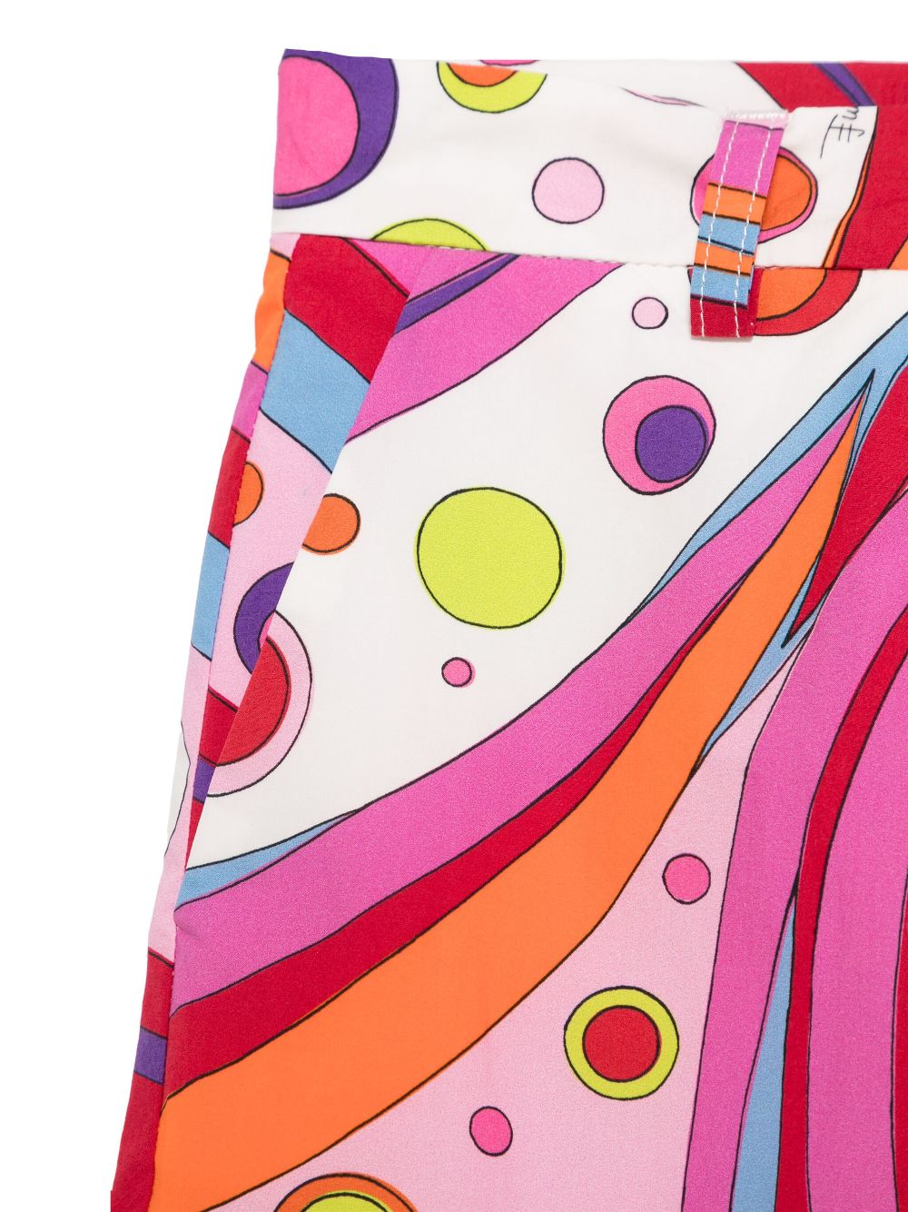 Pantaloni con stampa per bambina PUCCI Junior bianco con passanti - Rubino Kids