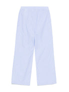 Pantaloni con strass per bambina Palm Angels Kids azzurro con motivo gessato - Rubino Kids