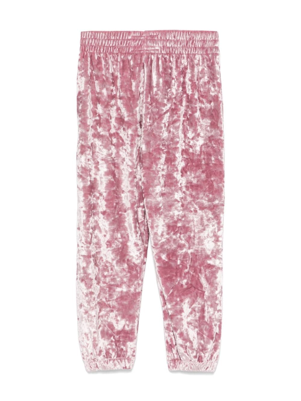 Pantaloni con velluto stropicciato per bambina MC2 Saint Barth Kids rosa con gamba dritta<BR/> - Rubino Kids