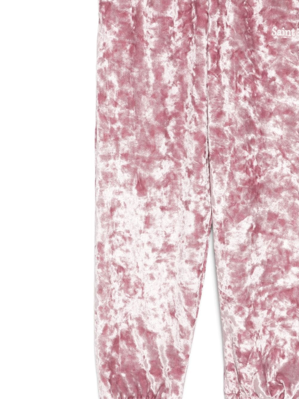 Pantaloni con velluto stropicciato per bambina MC2 Saint Barth Kids rosa con gamba dritta<BR/> - Rubino Kids