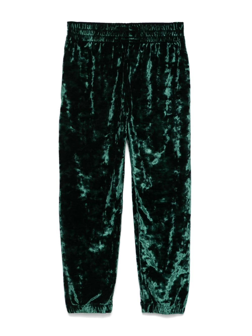 Pantaloni con velluto stropicciato per bambina MC2 Saint Barth Kids verde con gamba dritta - Rubino Kids