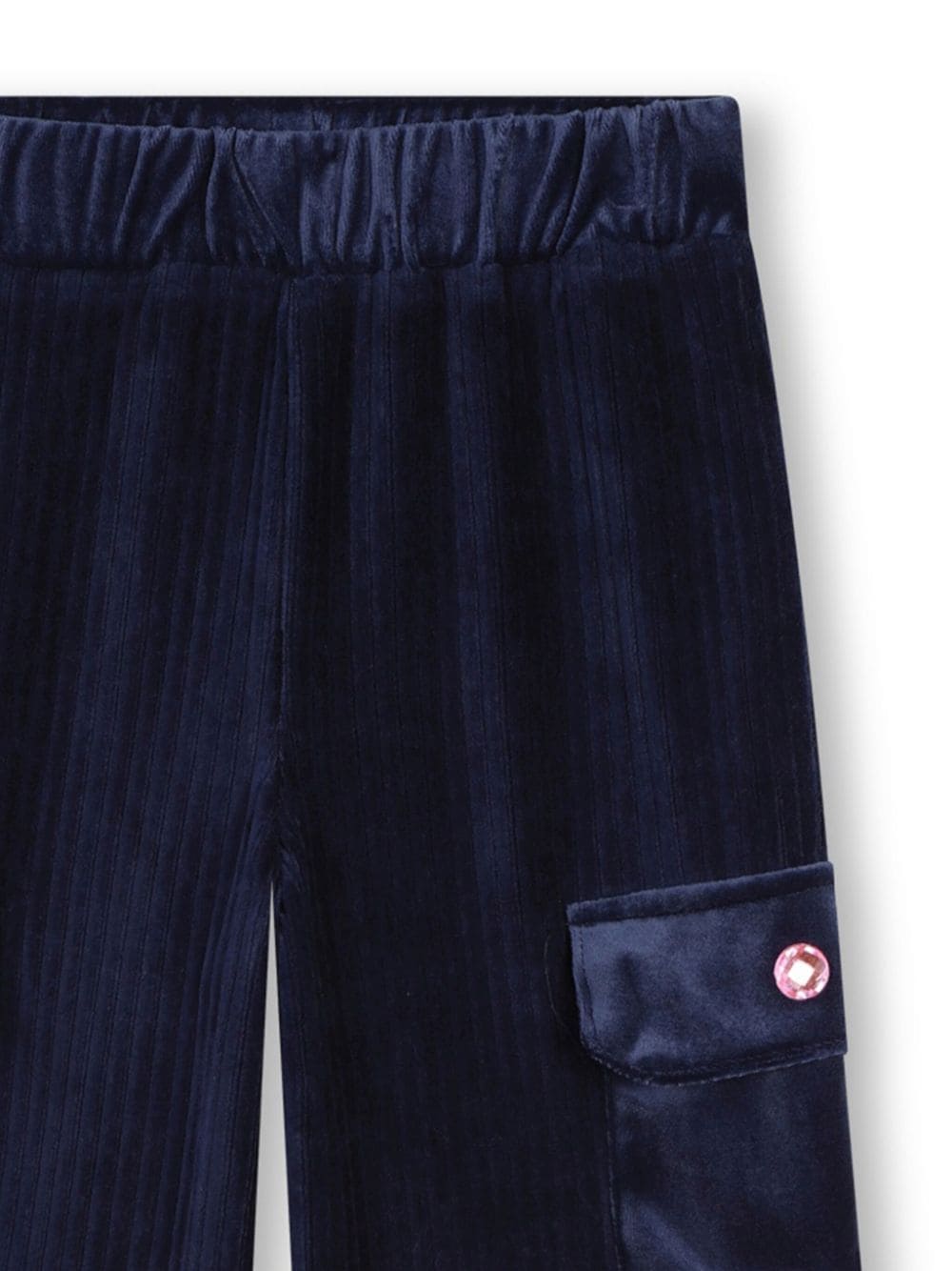 Pantaloni da bambina Billieblush blu a coste con tasche - Rubino Kids