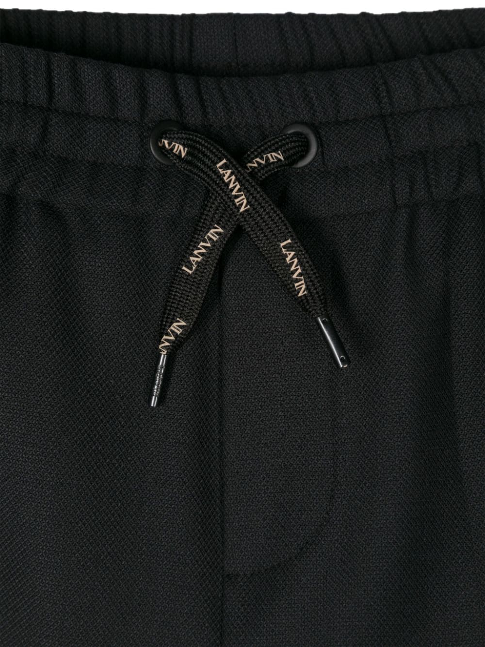 Pantaloni da tuta con logo in gomma per bambino Lanvin Enfant nero con piega stirata - Rubino Kids