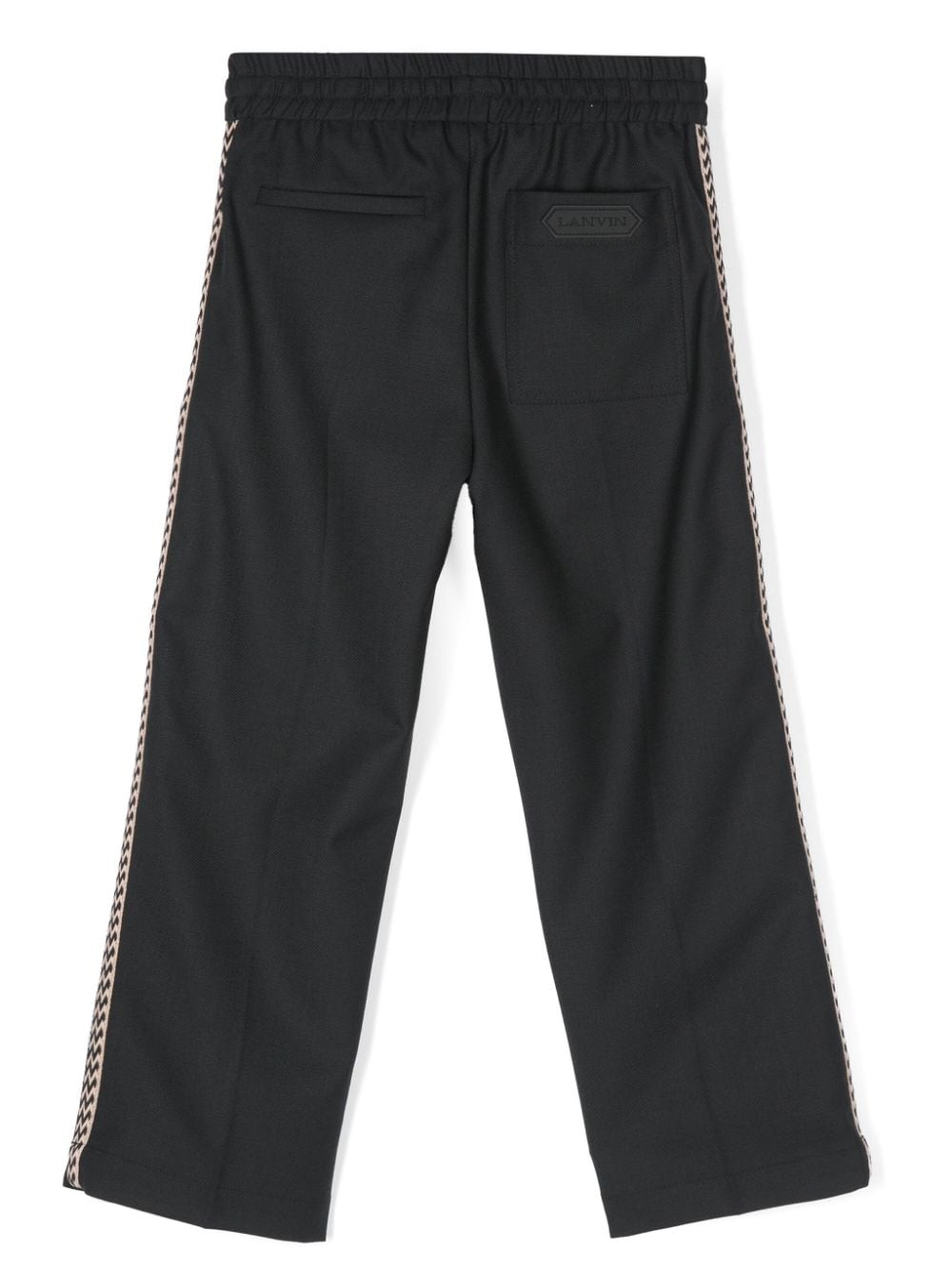 Pantaloni da tuta con logo in gomma per bambino Lanvin Enfant nero con piega stirata - Rubino Kids