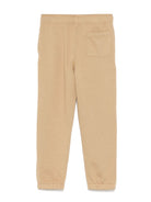 Pantaloni da tuta con logo ricamato per bambino Ralph Lauren Kids beige con caviglie elasticizzate - Rubino Kids