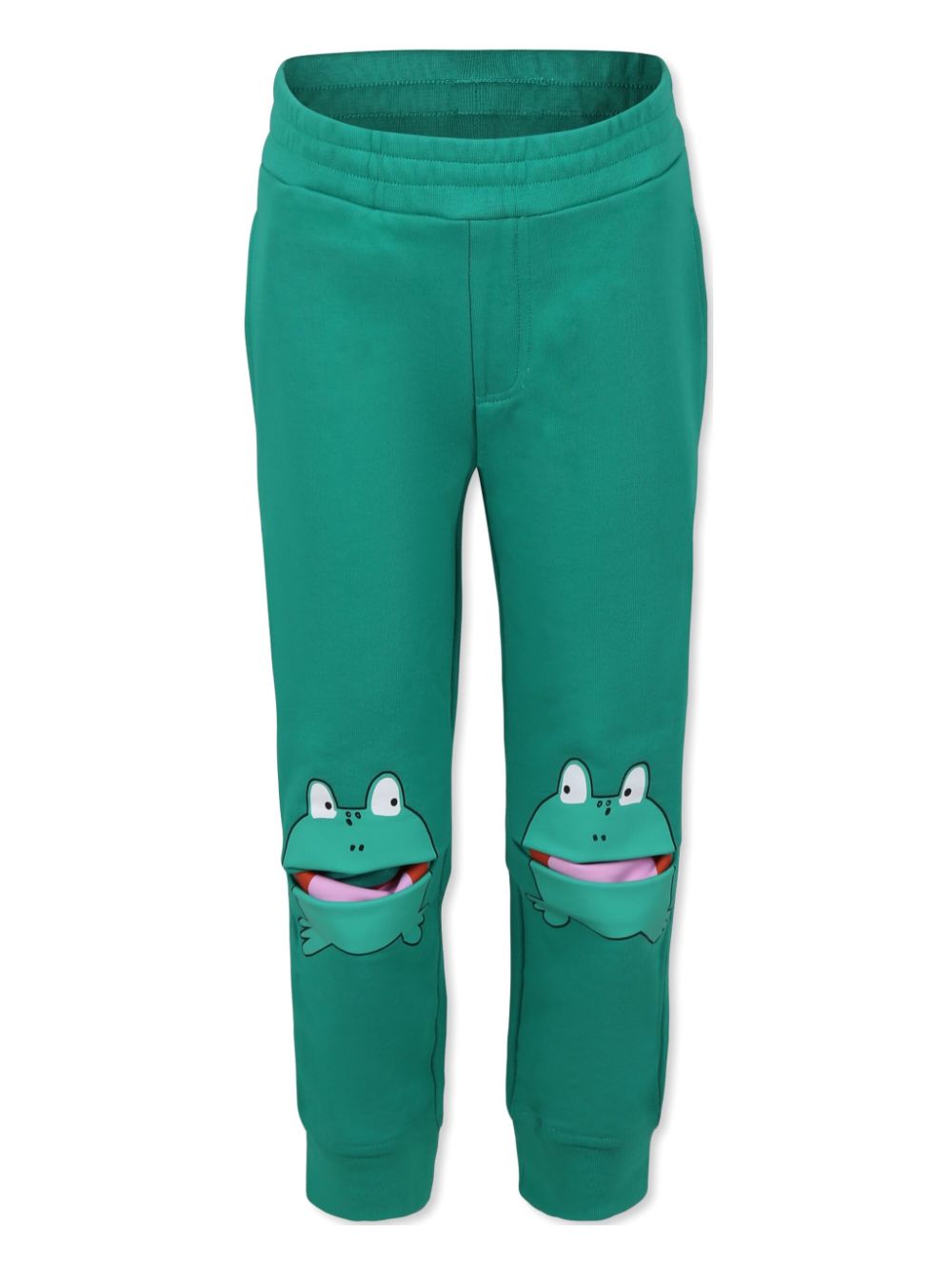 Pantaloni da tuta con stampa a rana per bambino Stella McCartney verde con elastico in vita - Rubino Kids