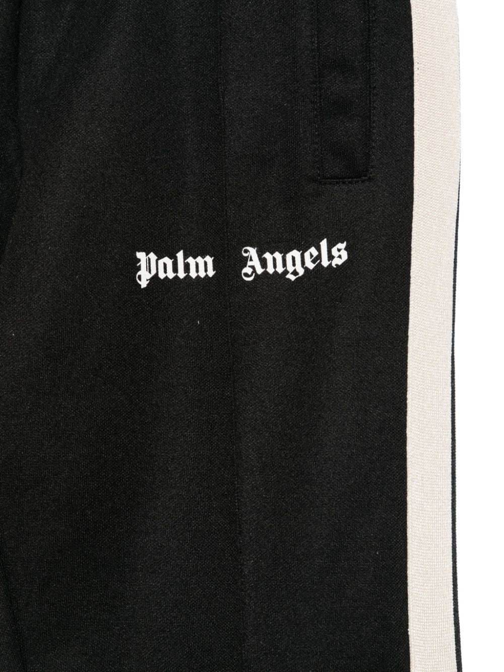 Pantaloni da tuta con stampa logo per bambino Palm Angels Kids nero con elastico in vita - Rubino Kids