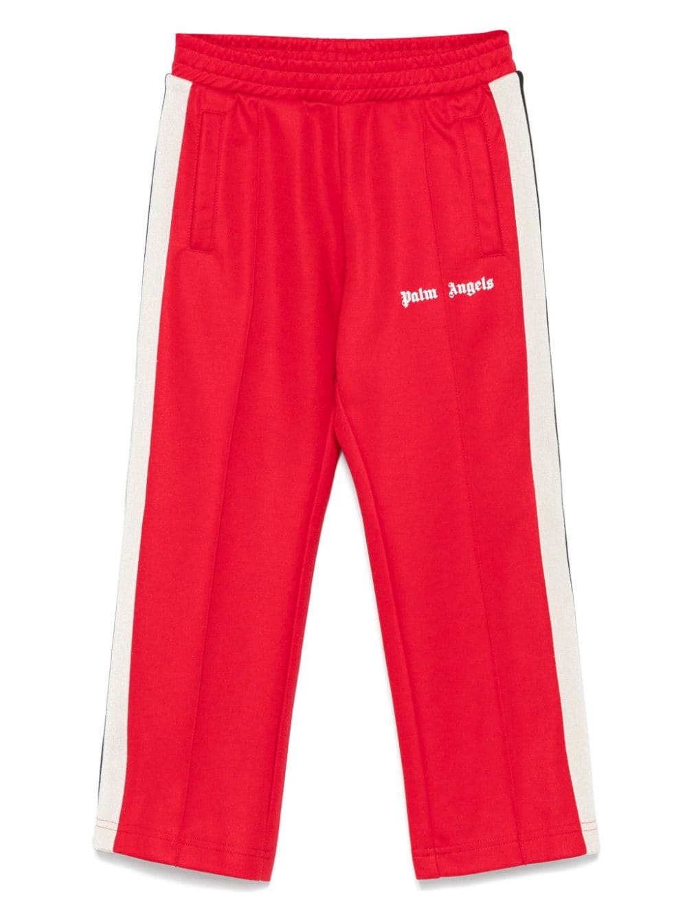 Pantaloni da tuta con stampa logo per bambino Palm Angels Kids rossa con elastico in vita - Rubino Kids