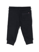 Pantaloni da tuta con stampa logo per neonato Tommy Hilfiger blu con caviglie a coste - Rubino Kids