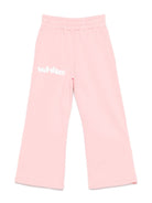 Pantaloni da tuta grafici per bambina Off - White Kids rosa con due tasche laterali - Rubino Kids